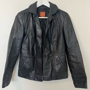 Anonymous John Carlisle Black Leather Jacket Size Small